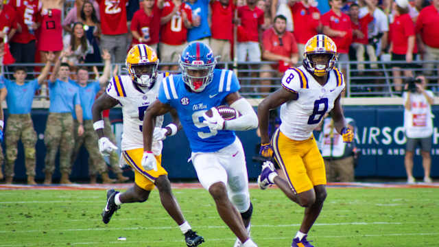 Tre Harris Ole Miss vs LSU powder blue
